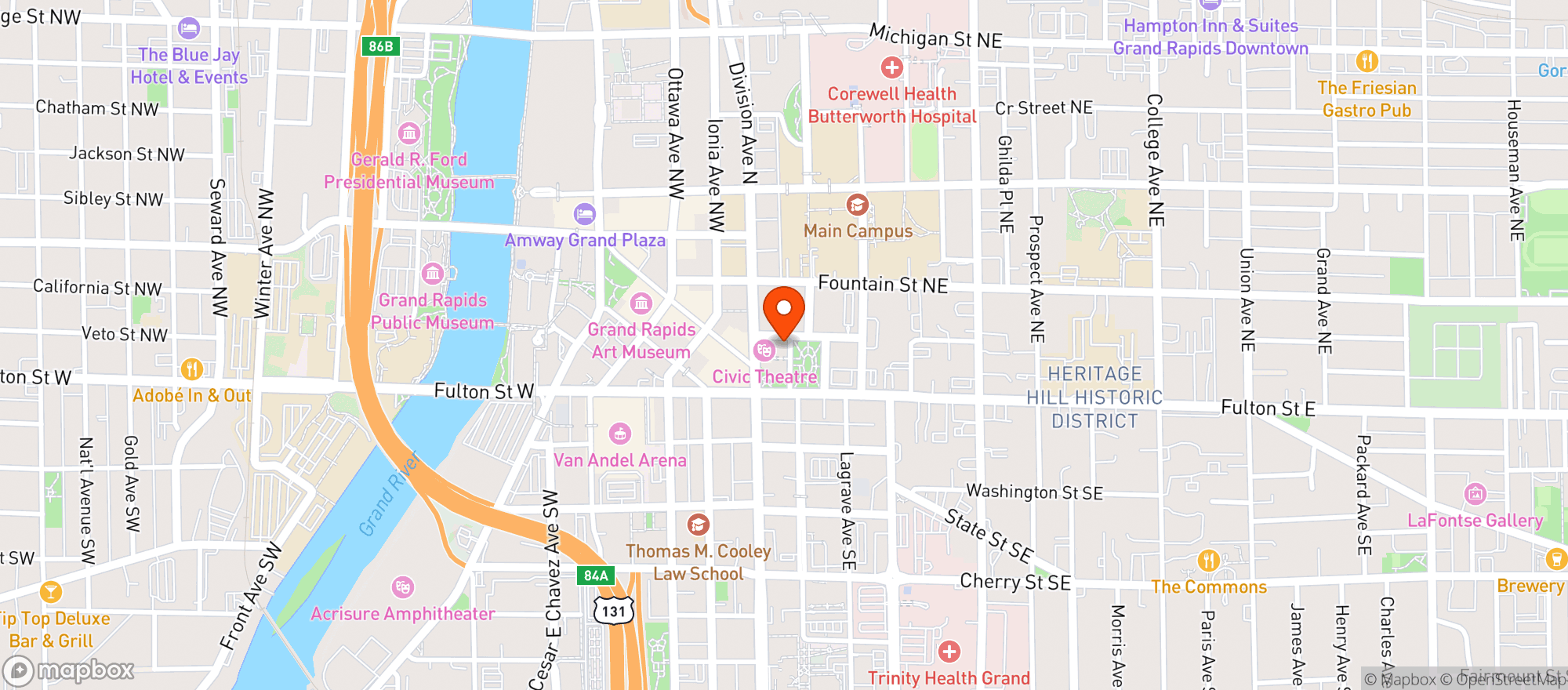 Map showing Apartment Lounge