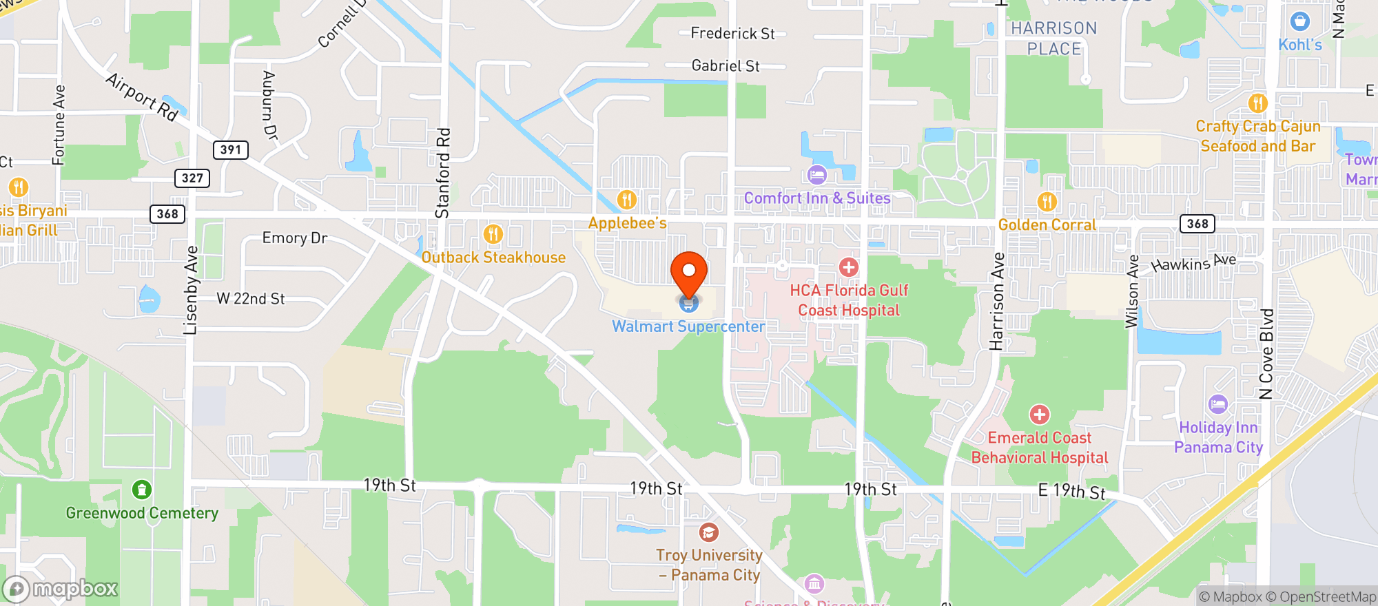 Map showing Walmart Supercenter