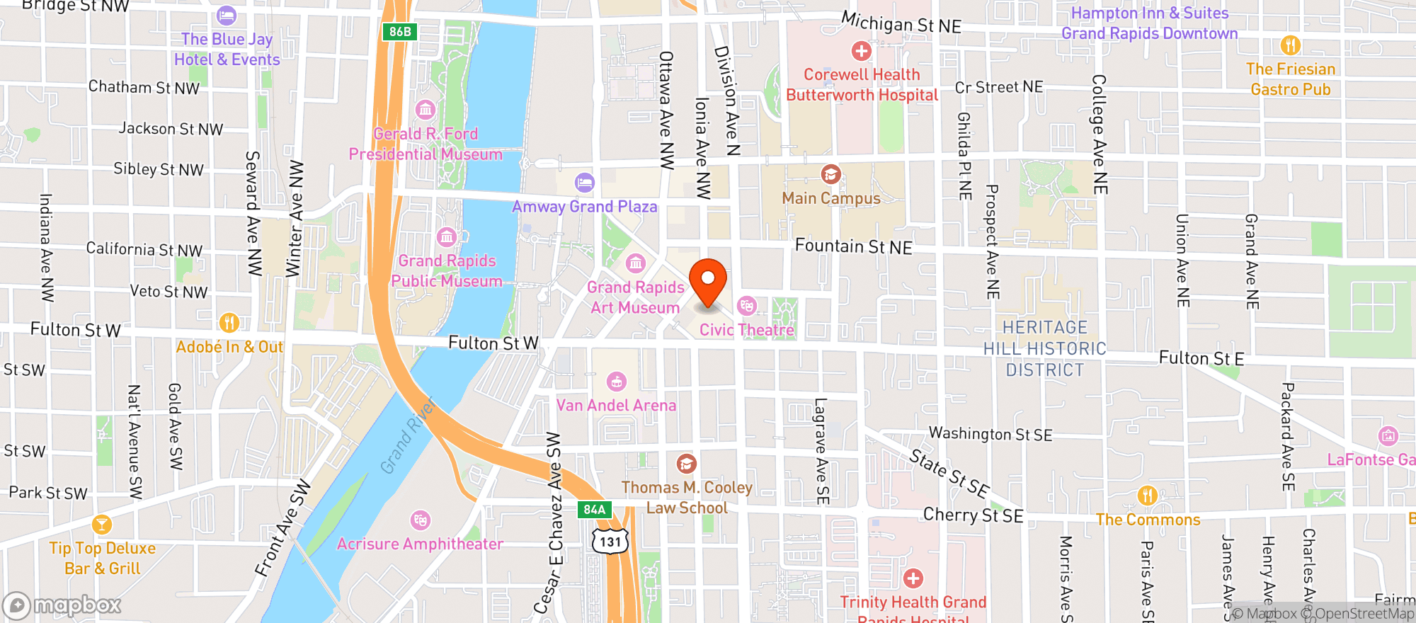 Map showing Brick And Porter