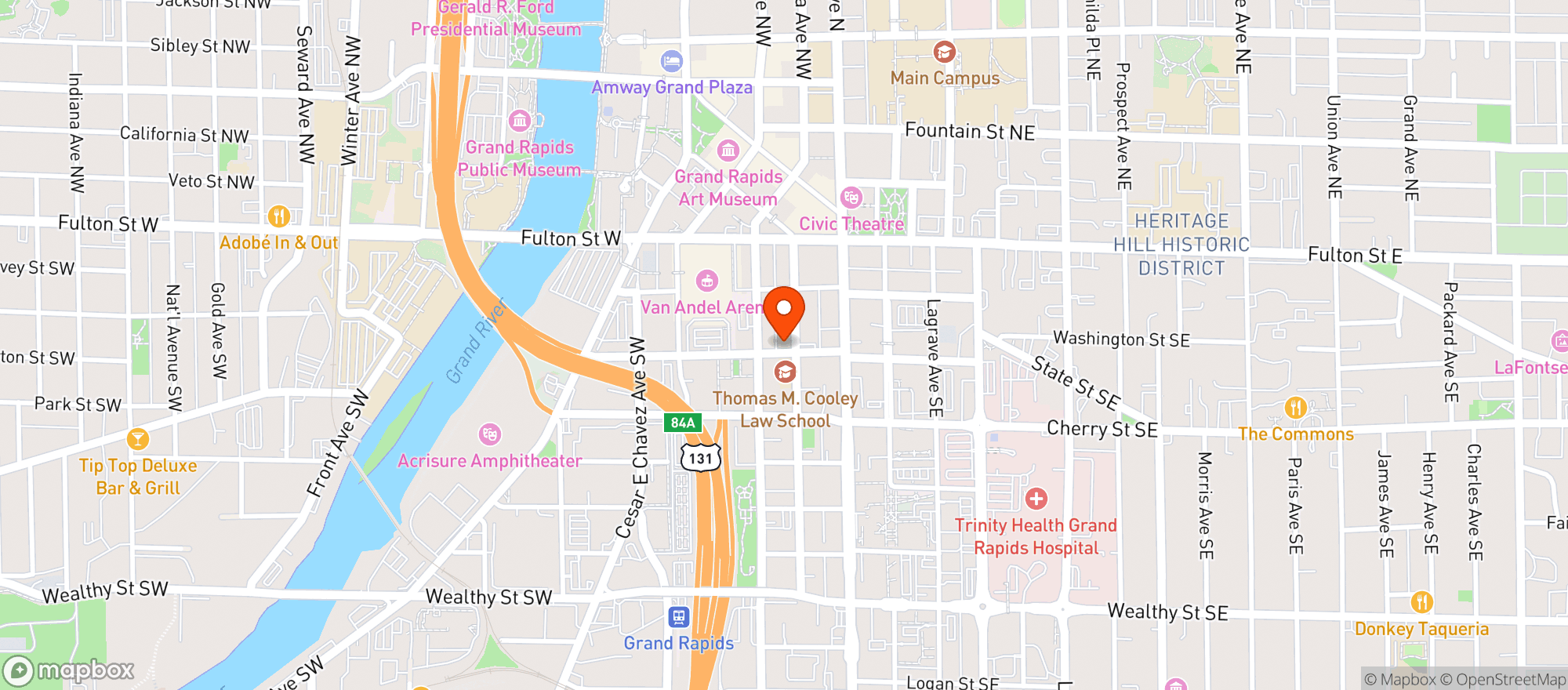 Map showing New Hotel Mertens