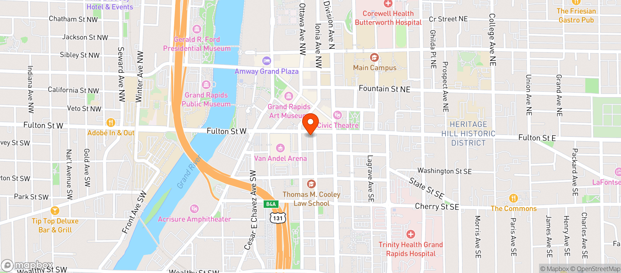 Map showing Beacon Corner Bar
