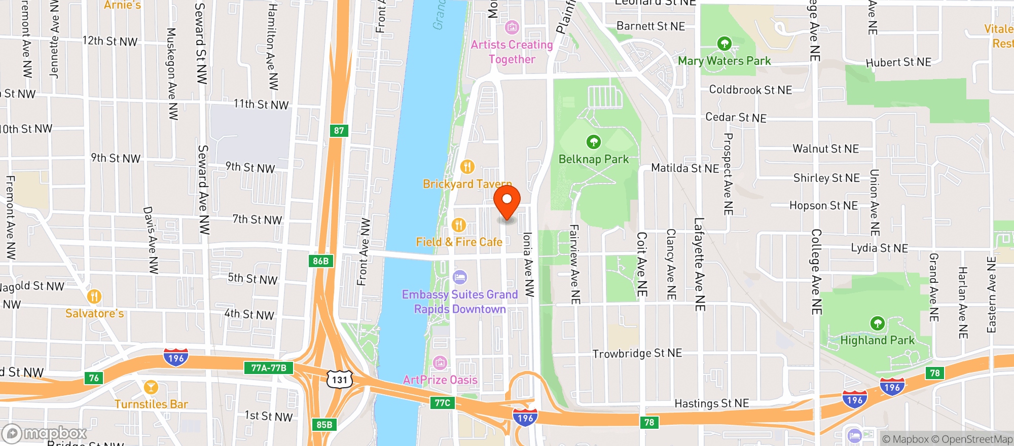 Map showing Chicago Beef Joint