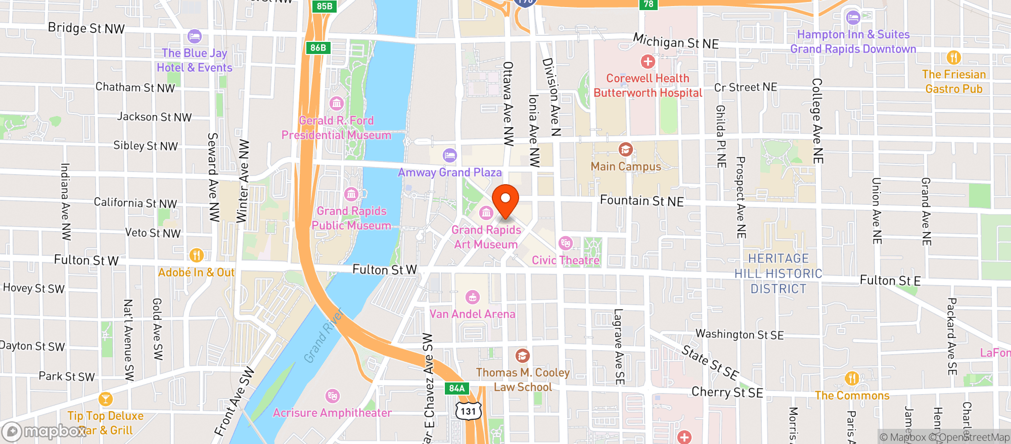 Map showing Big O Cafe