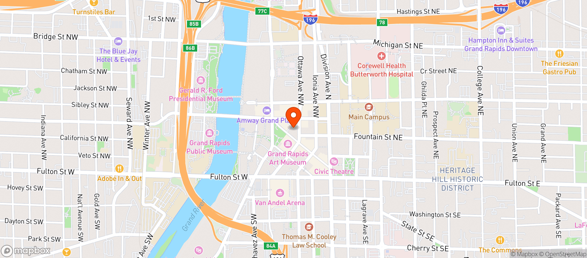 Map showing Uccellos