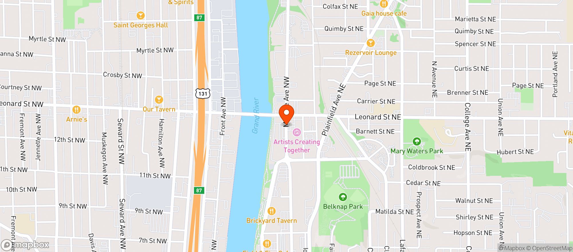 Map showing Tuscan Liquors