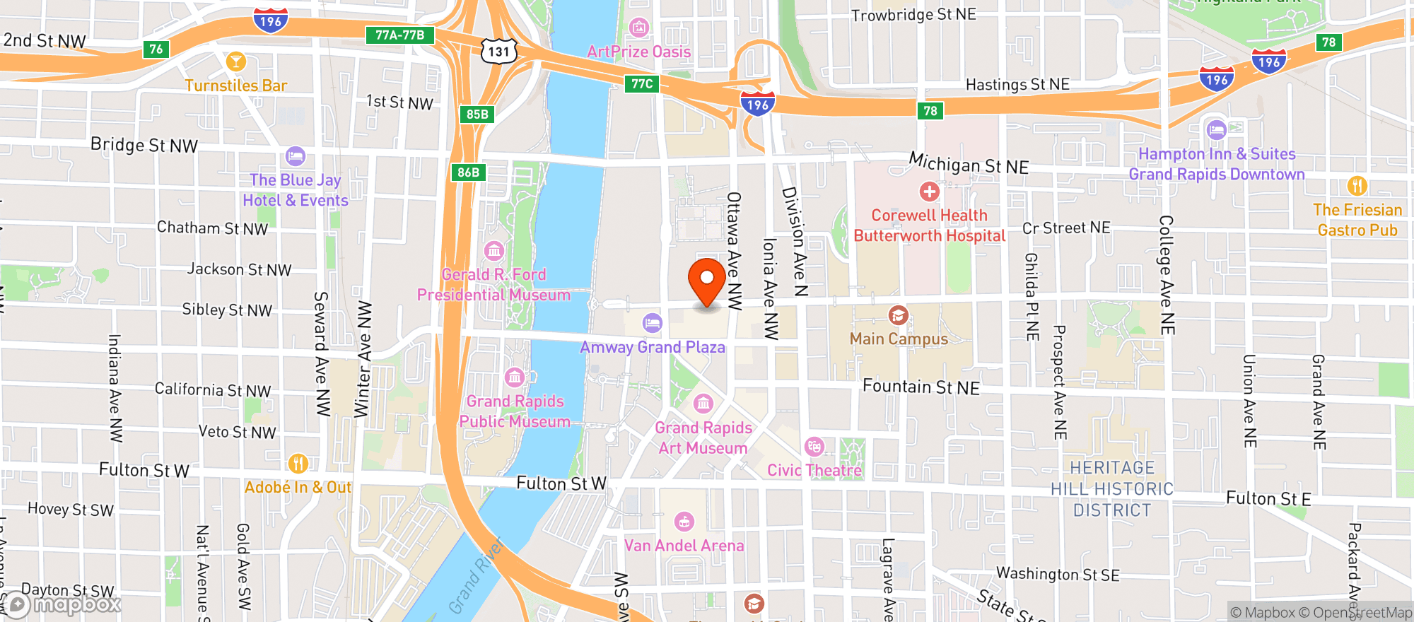 Map showing Real Seafood Company