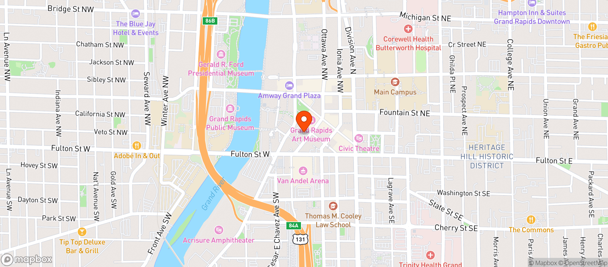 Map showing Gimmes Par And Grill