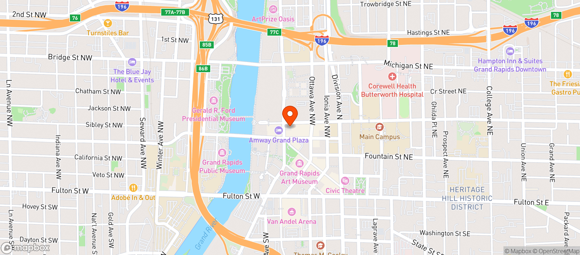 Map showing Chop House