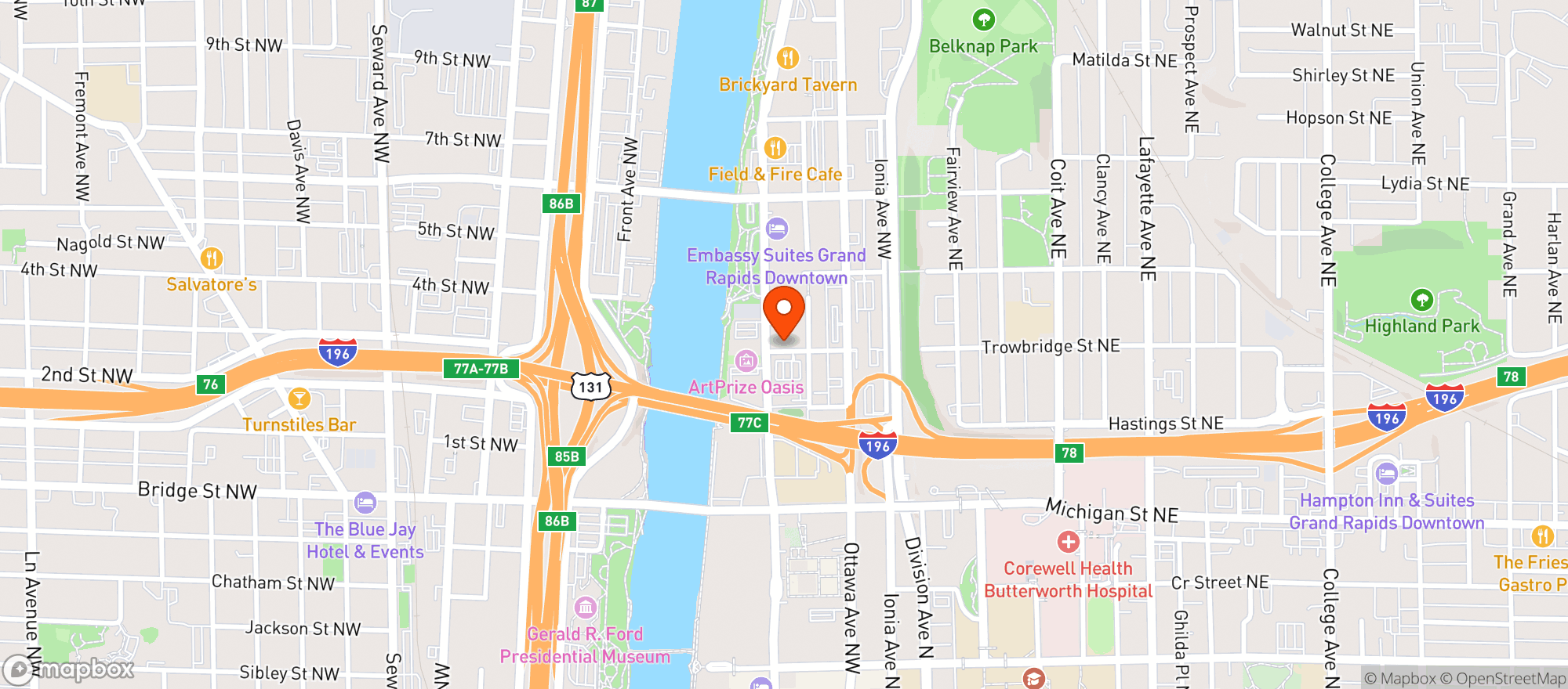 Map showing Speakez Lounge