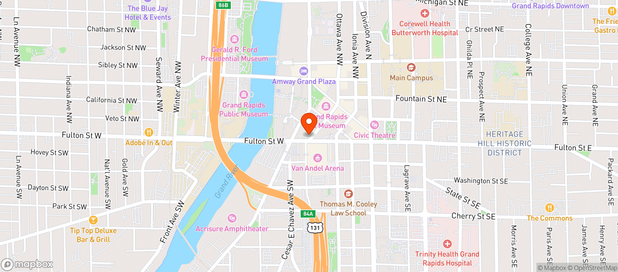 Map showing Dls Events At 20 Monroe Live