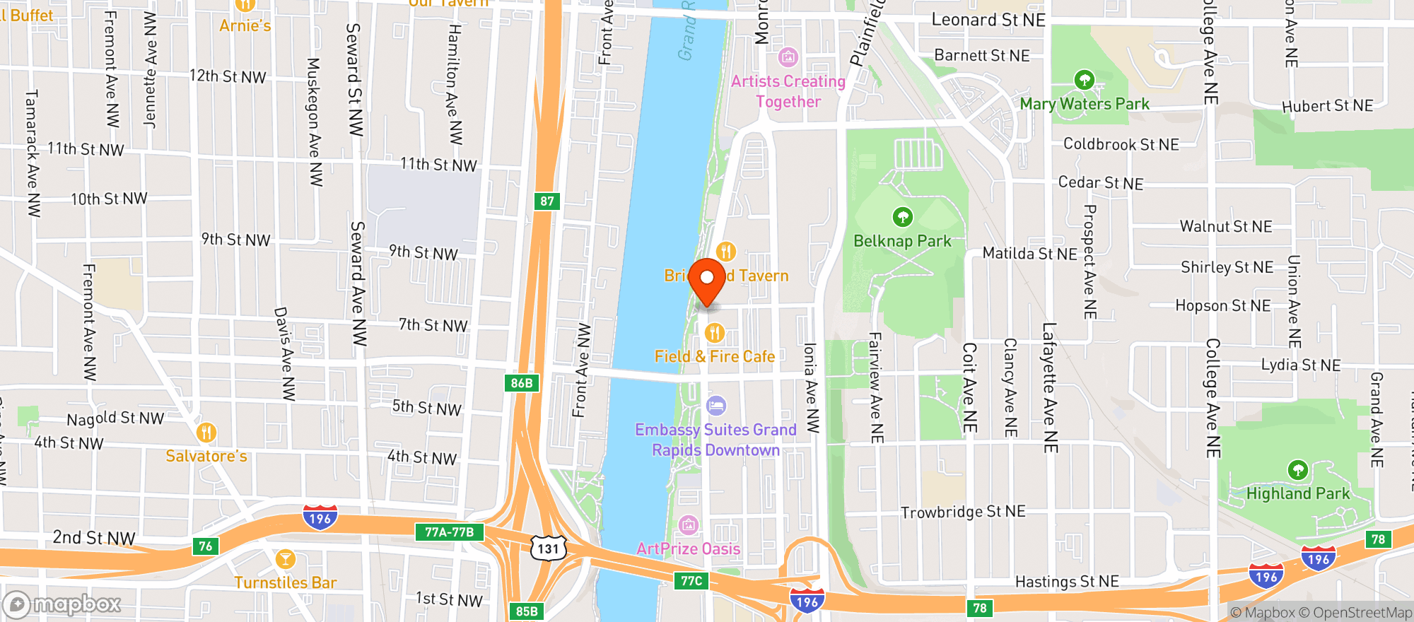 Map showing City Built Brewing Company