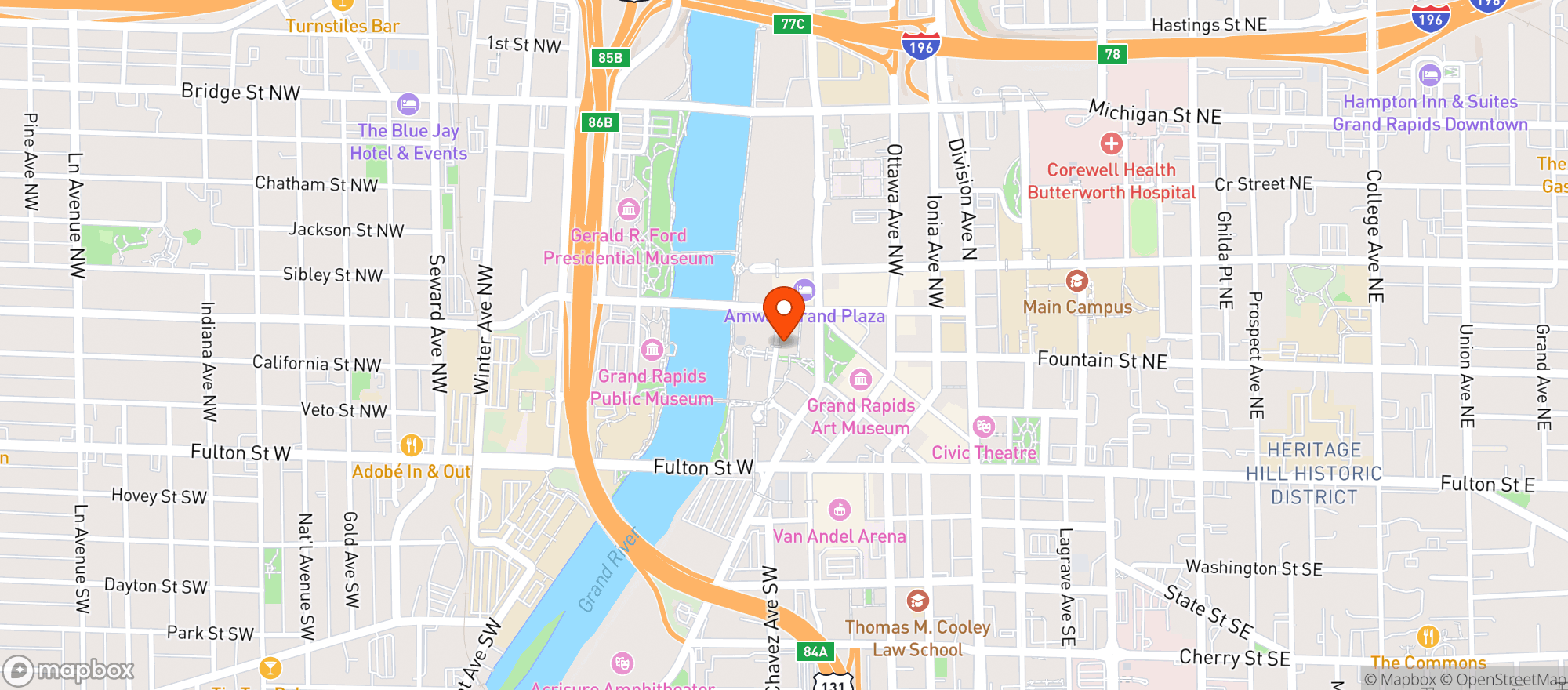 Map showing Zeller Party Store
