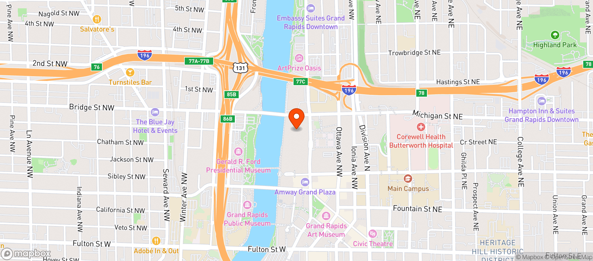 Map showing Devos Place
