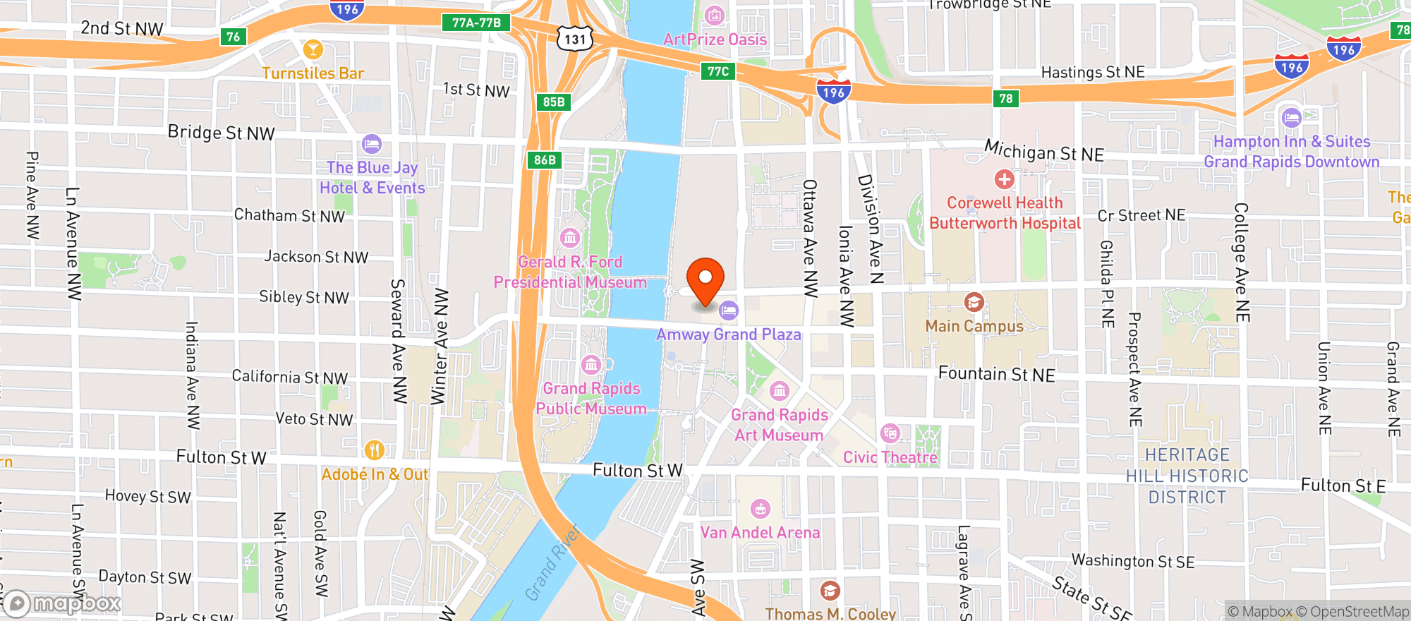 Map showing Woodrows Duckpin