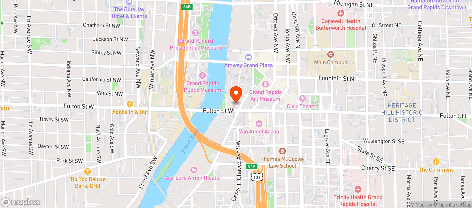 Map showing Courtyard By Marriott #grrdt