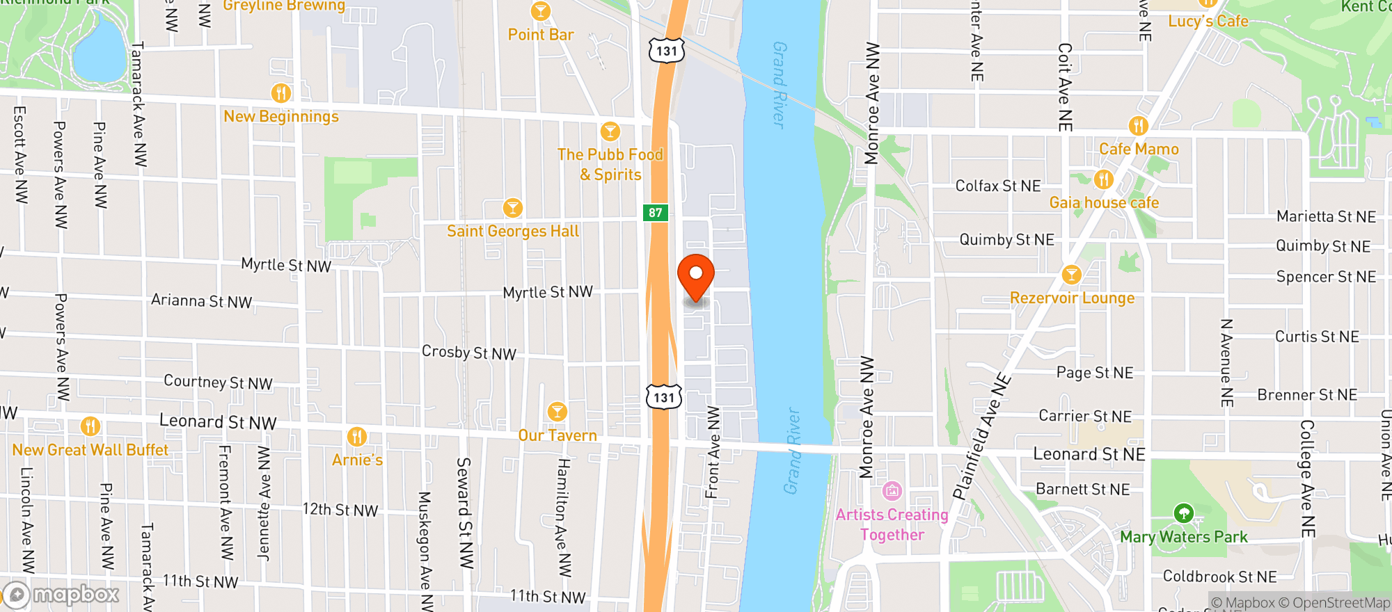 Map showing Ascend Grand Rapids (scribner) - Rec