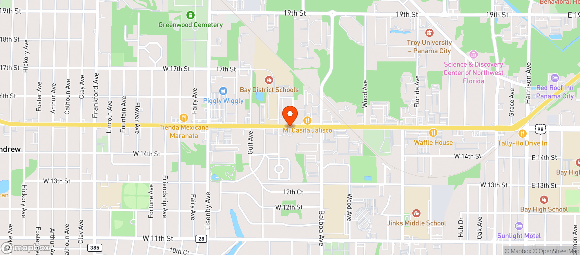 Map showing Oasis Liquors