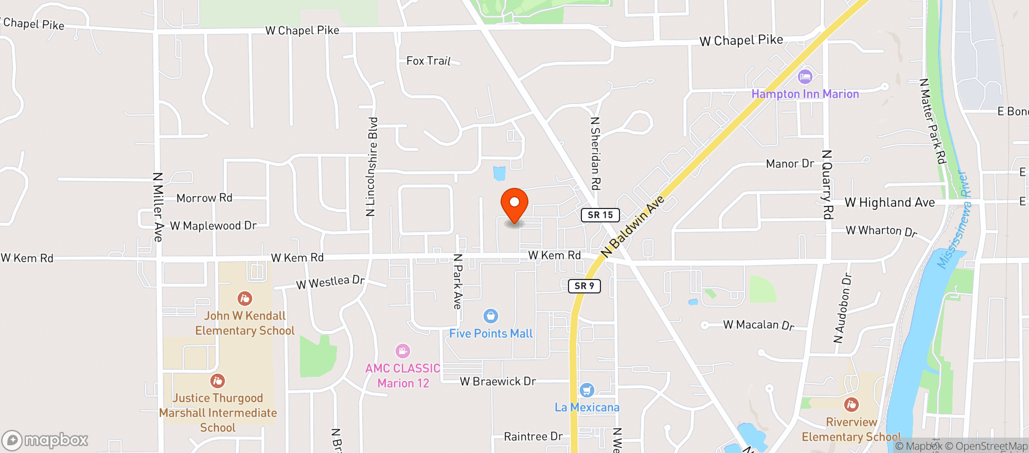 Map showing Needlers Fresh Market