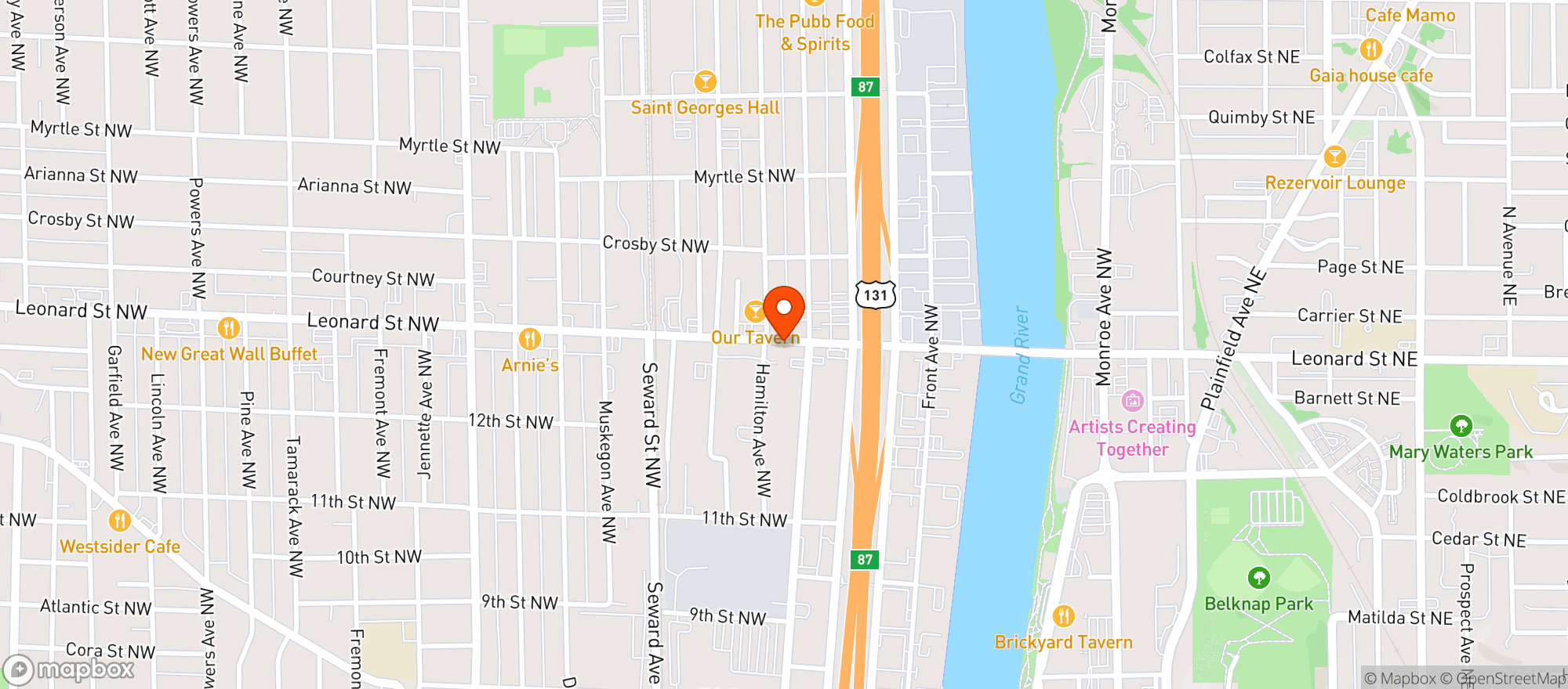 Map showing MORE OR LESS NA BOTTLES & BEER