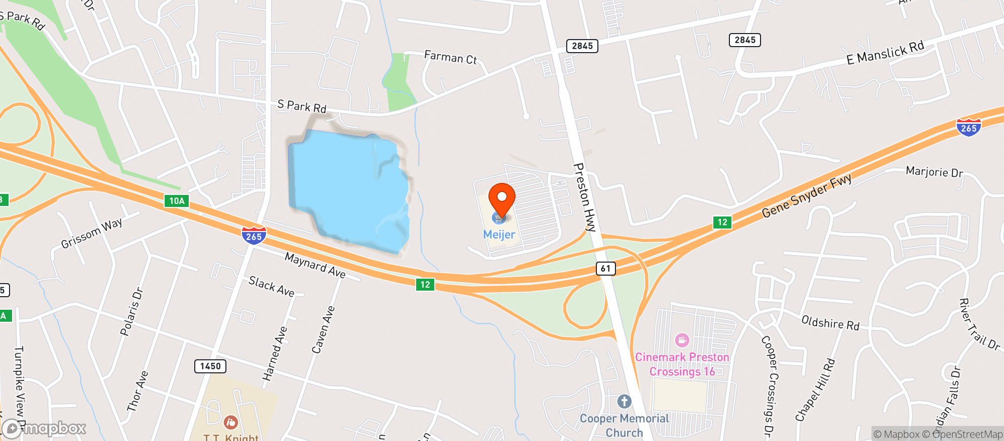 Map showing Meijer
