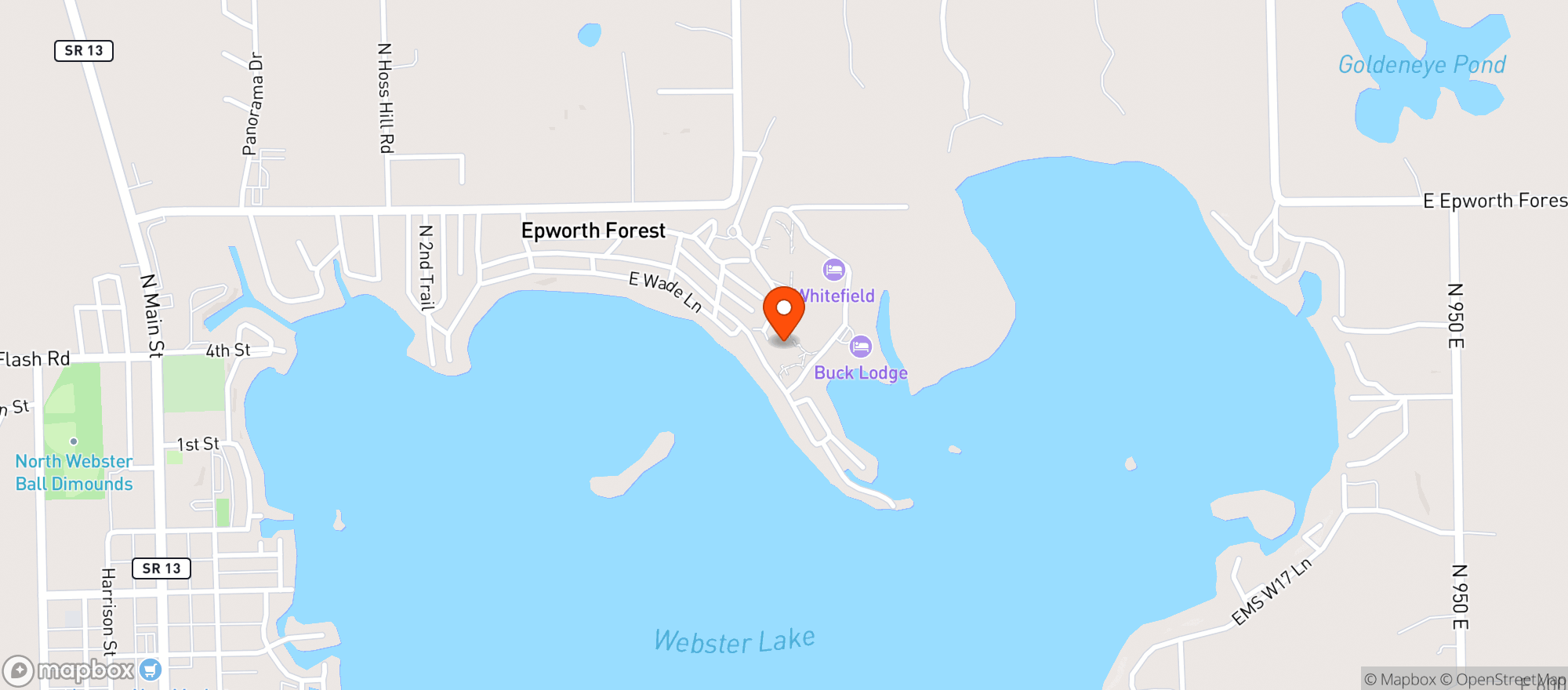 Map showing Epworth Forest Conference Center
