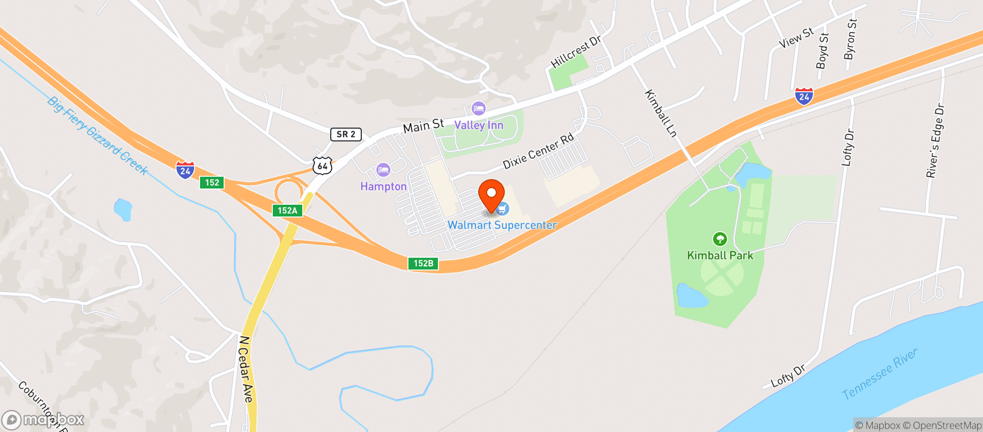 Map showing Walmart Supercenter #1089