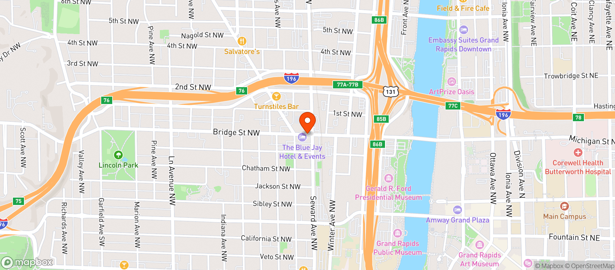 Map showing One Bourbon