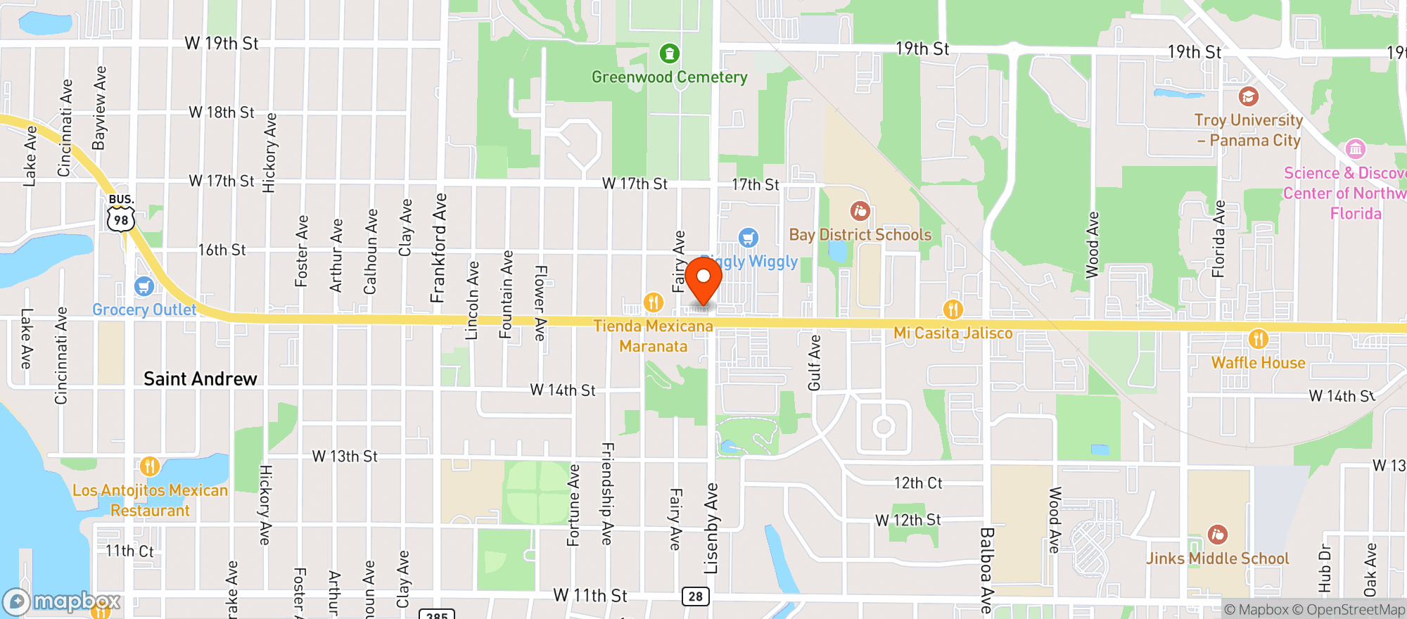 Map showing Circle K Store 2707289