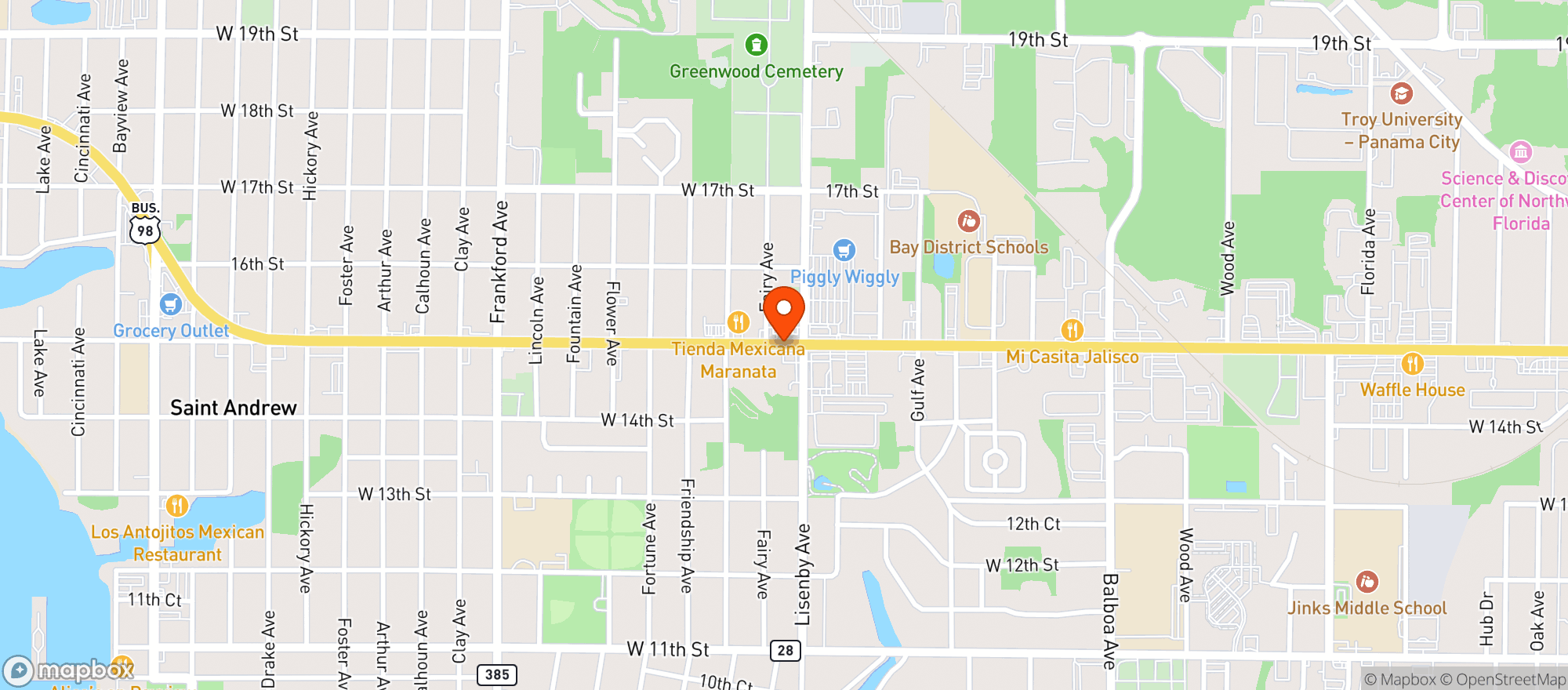 Map showing Murphy Usa
