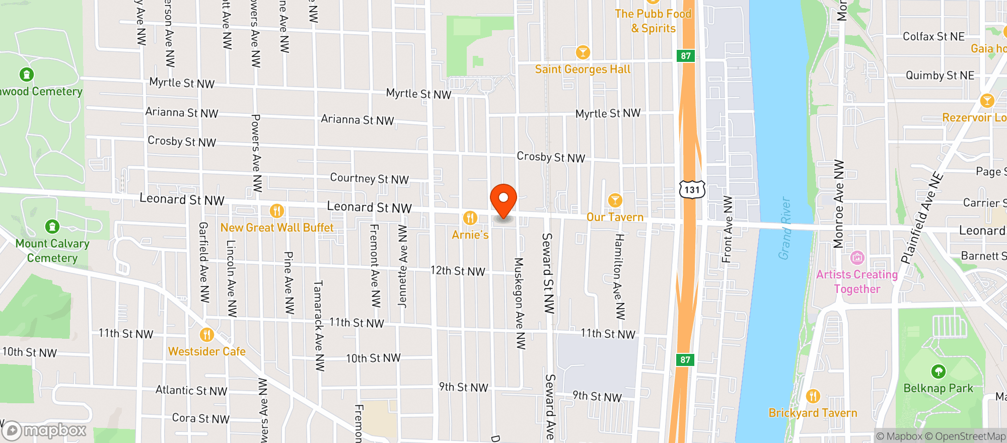 Map showing Pickle & Pin