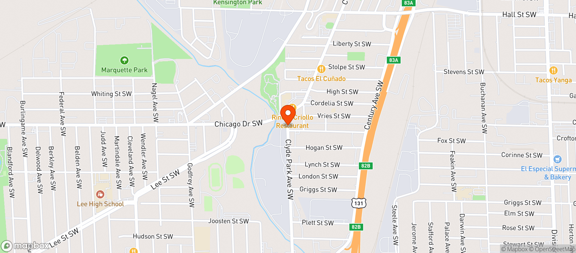Map showing Supermercado Mexico