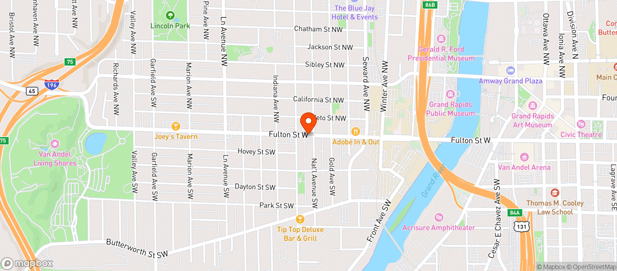 Map showing Fulton Party Store