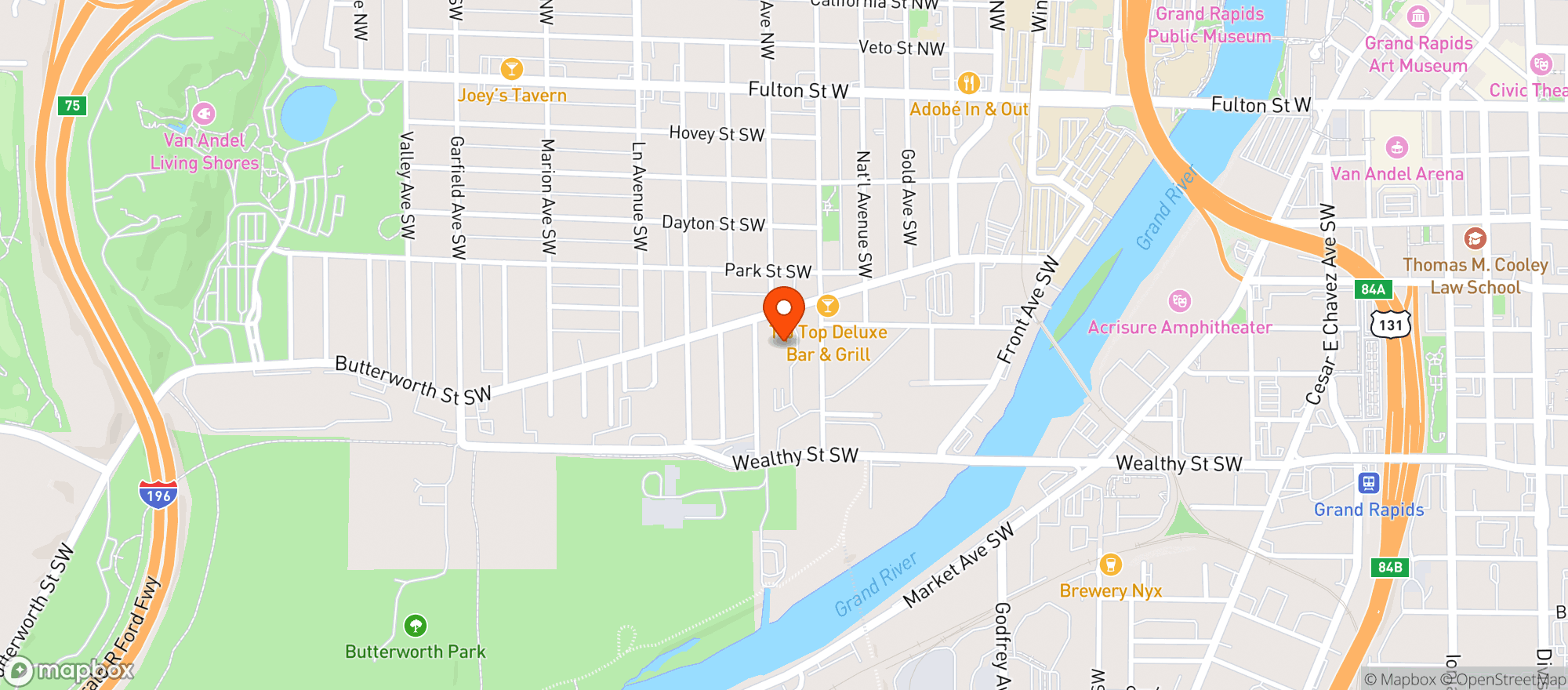 Map showing Goei Center