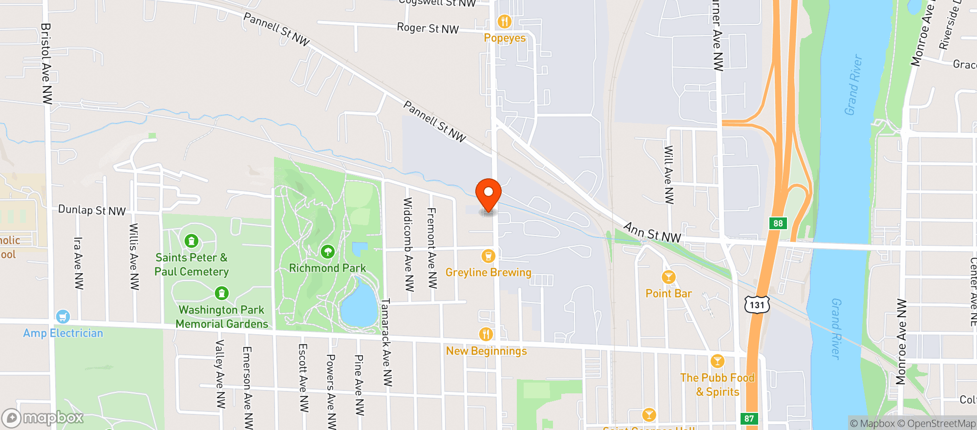 Map showing Jars Grand Rapids