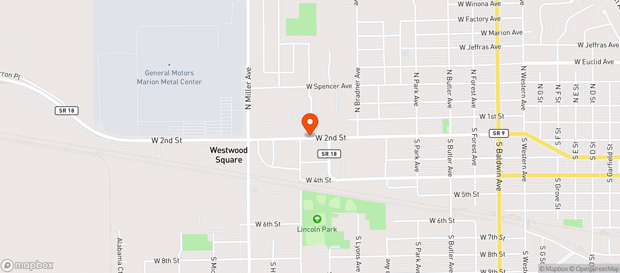 Map showing Pc Brick Oven Pizza