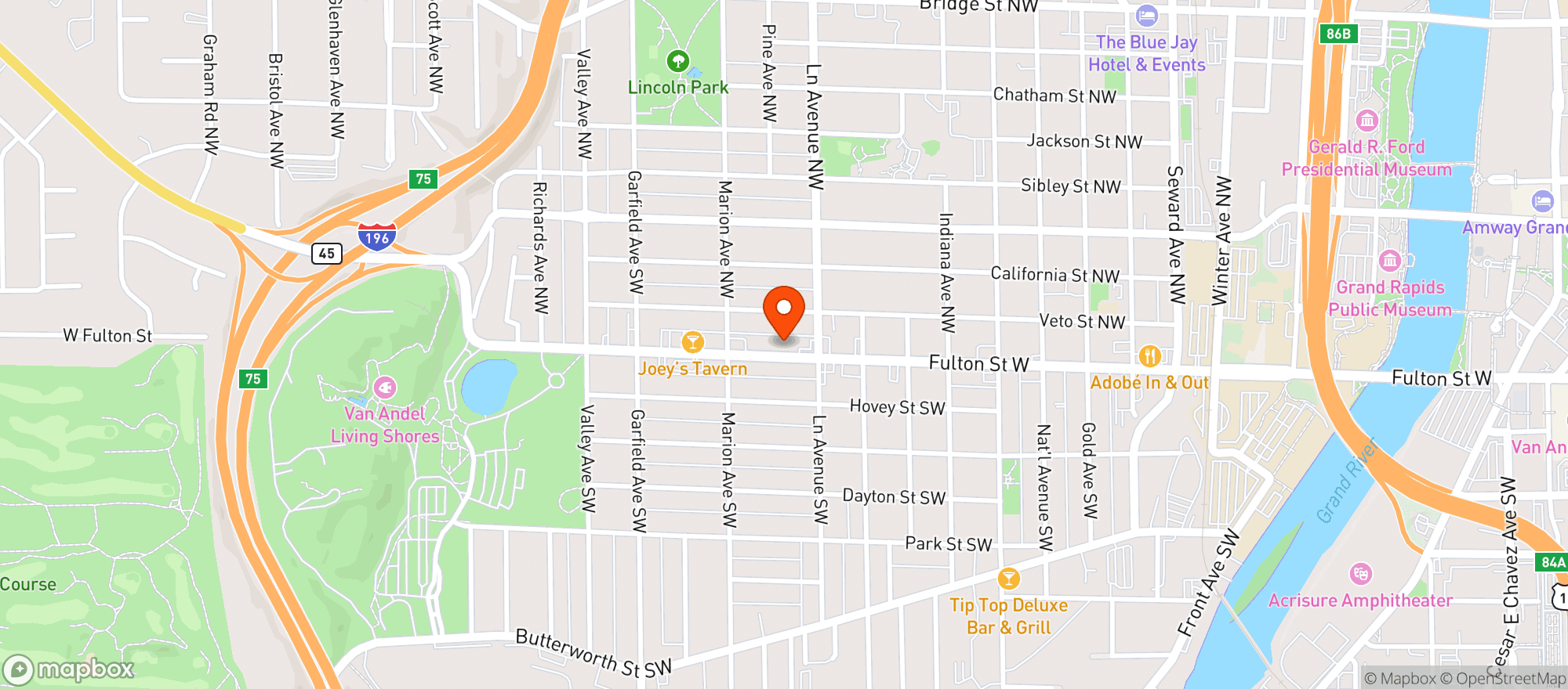 Map showing Frank S Market