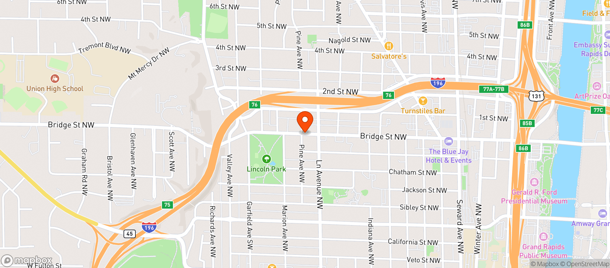 Map showing Gr City Market