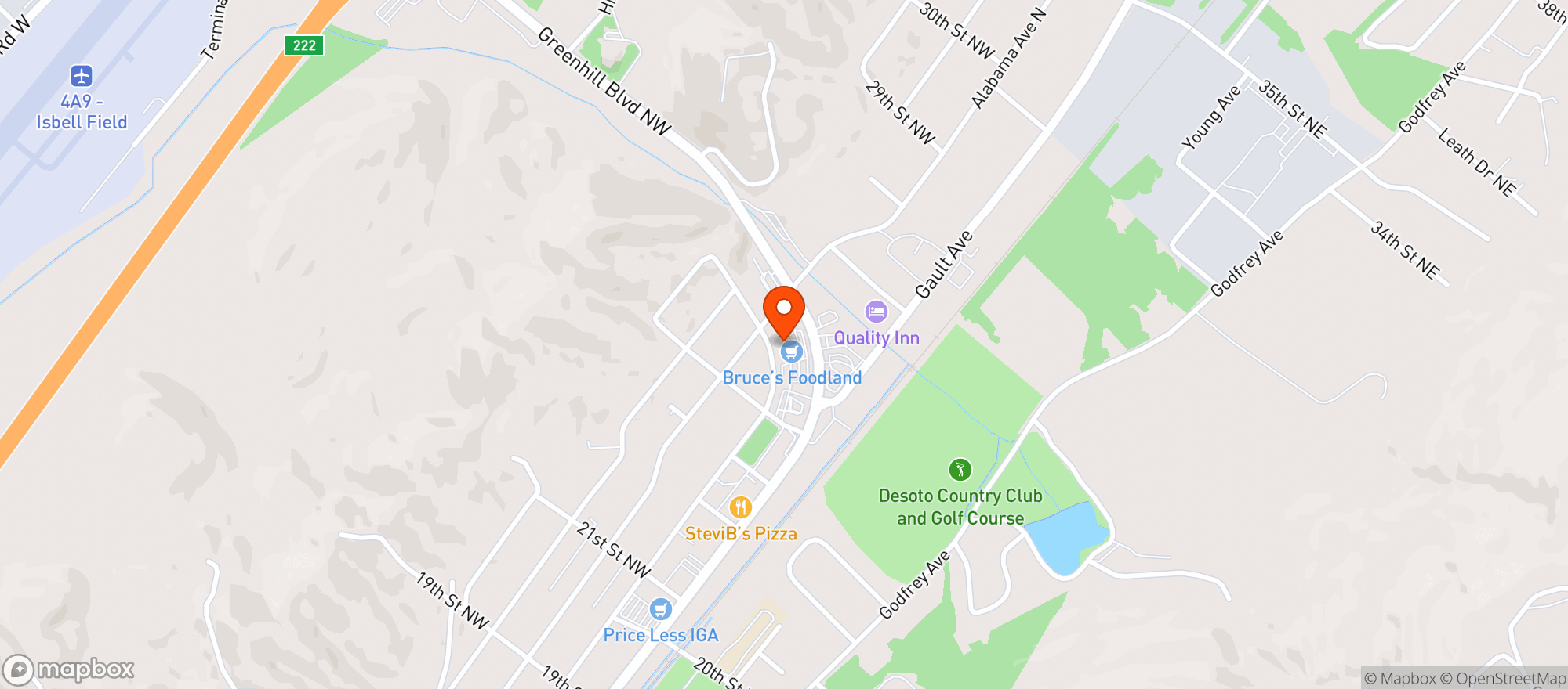 Map showing Bruces Foodland #369