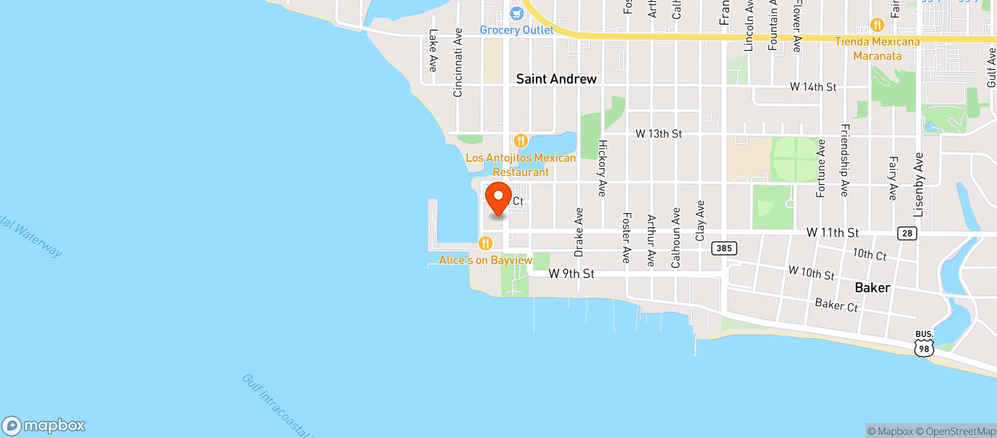 Map showing St. Andrews Bodega Inc
