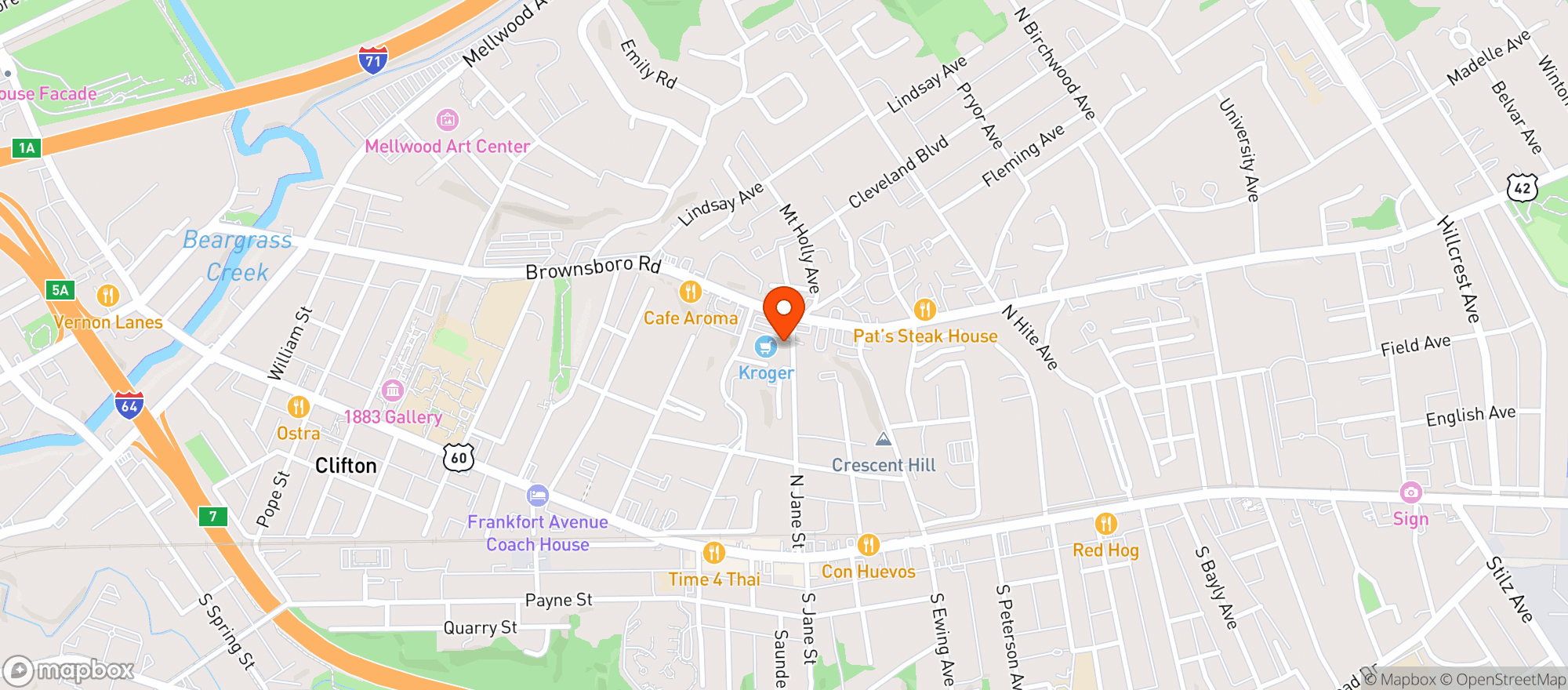 Map showing Kroger Liquors #224
