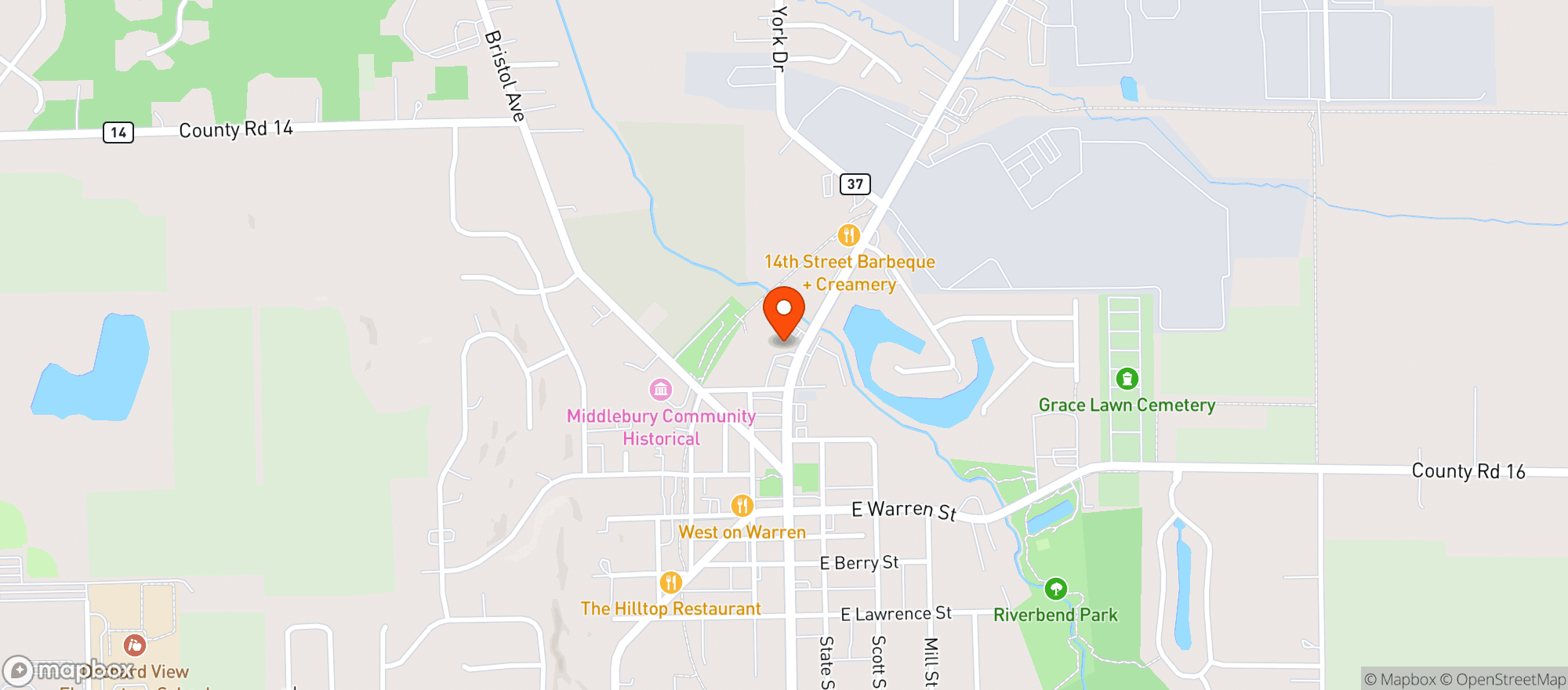 Map showing Chalet Party Shoppe