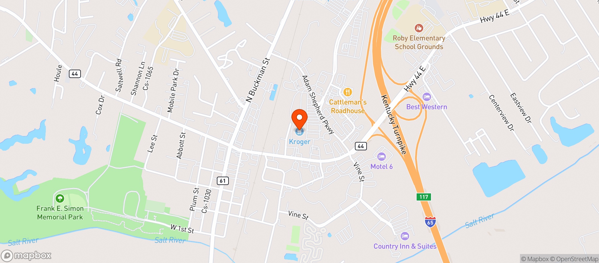 Map showing Kroger