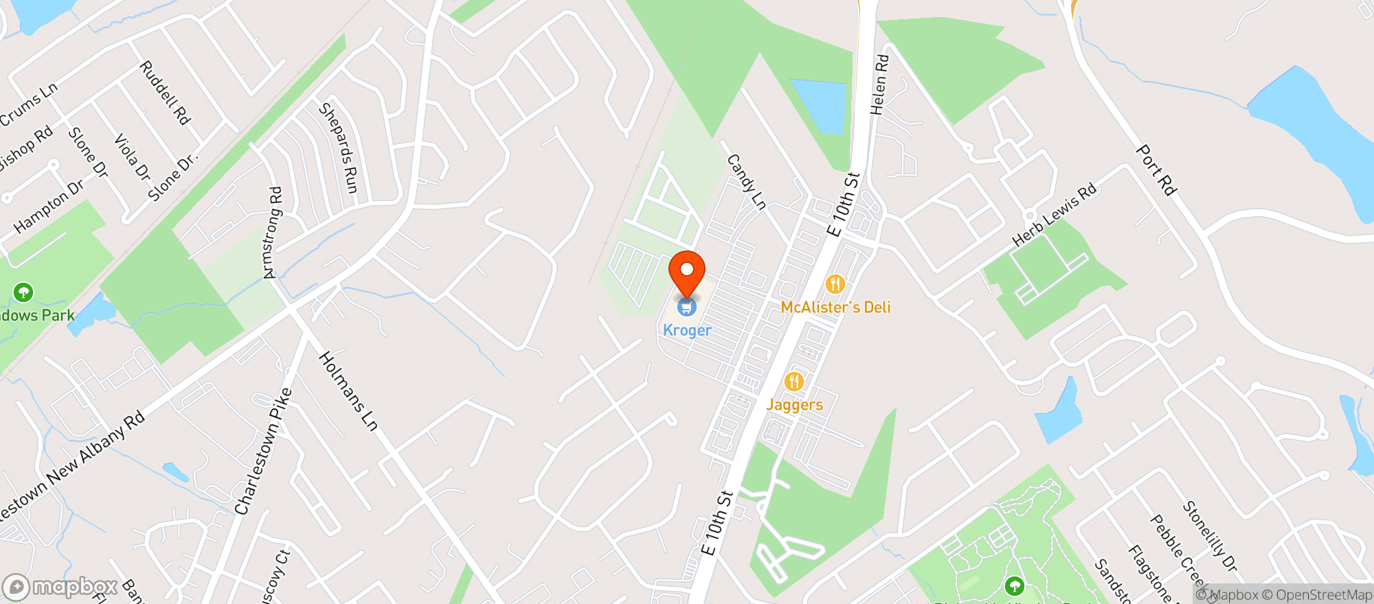 Map showing Kroger