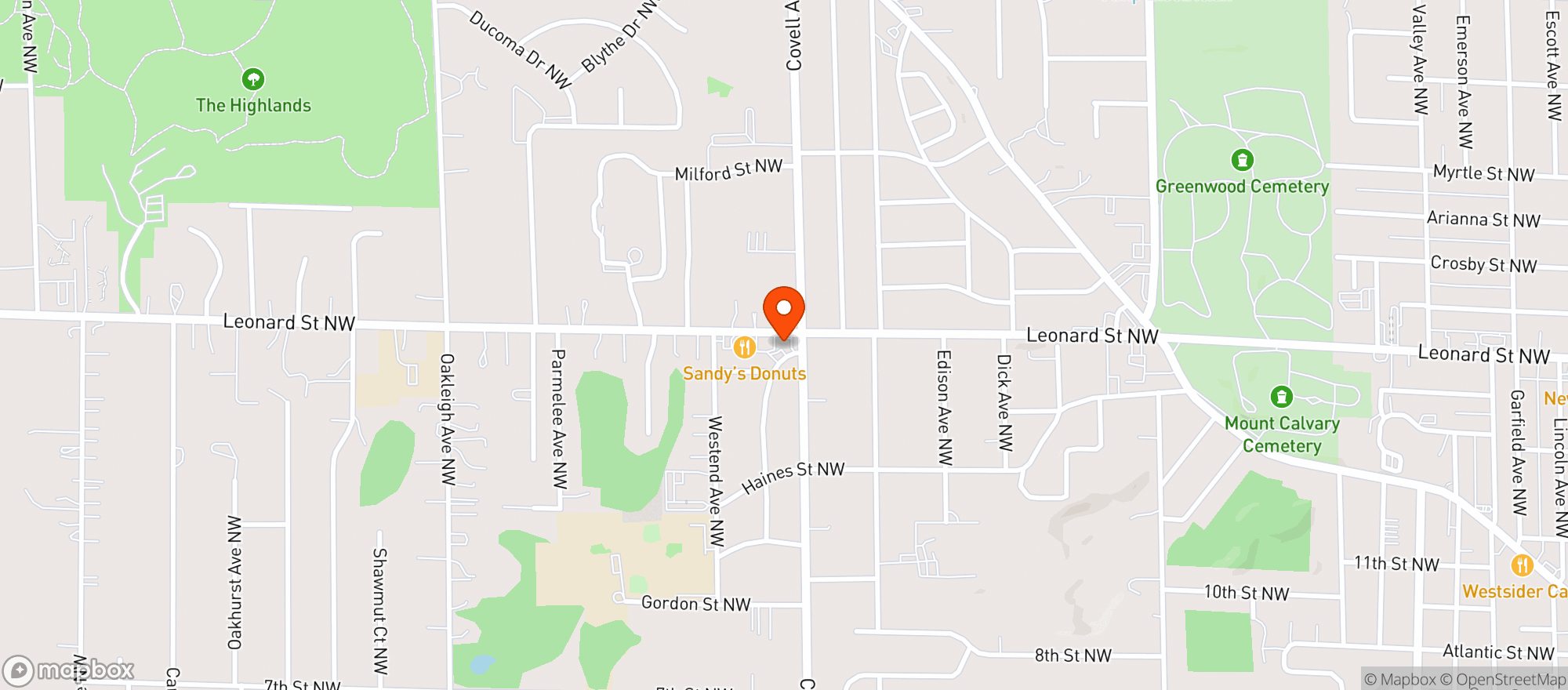 Map showing Charlies P S