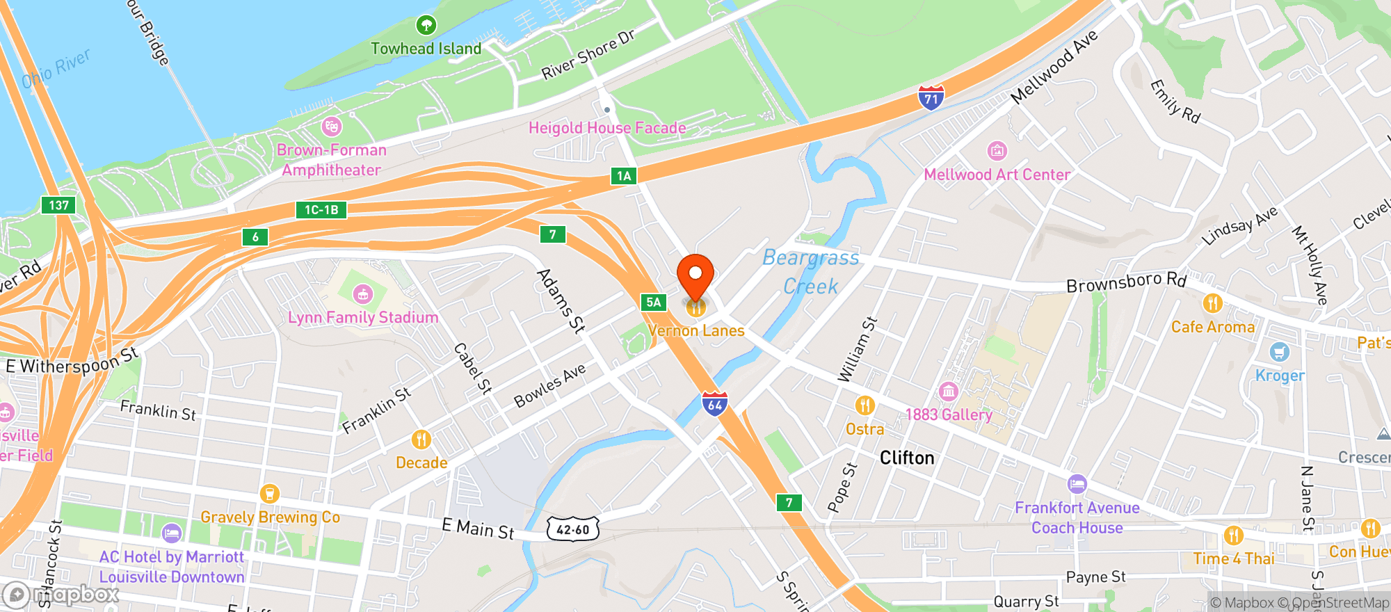 Map showing VERNON LANES