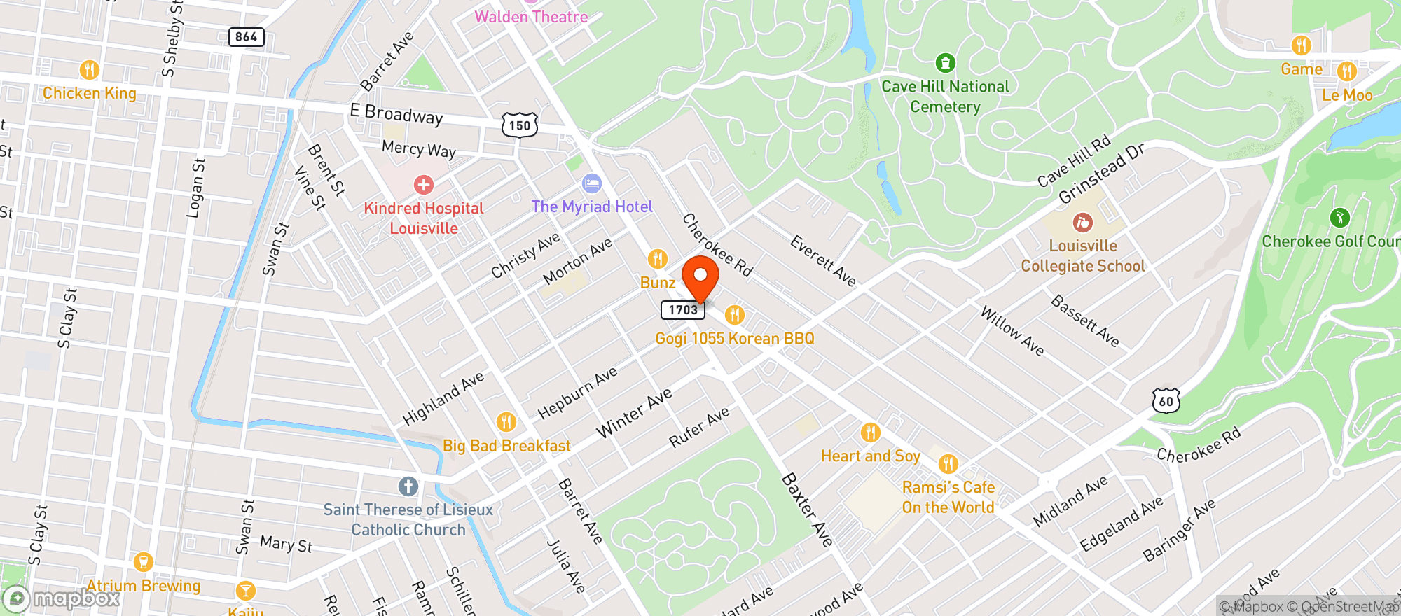 Map showing Holy Grale