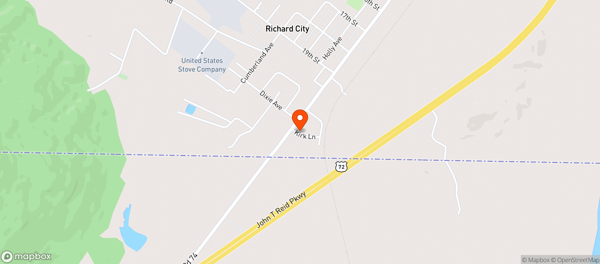 Map showing Rudders Liquor & Wine
