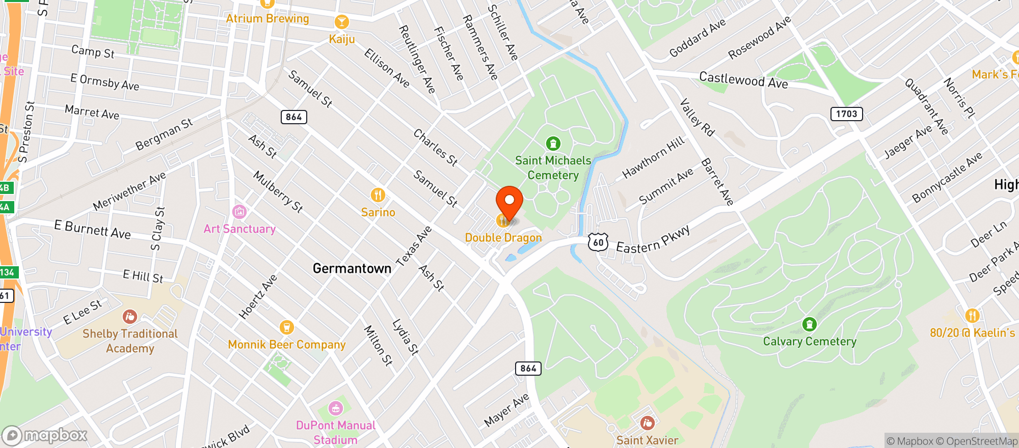 Map showing Kroger