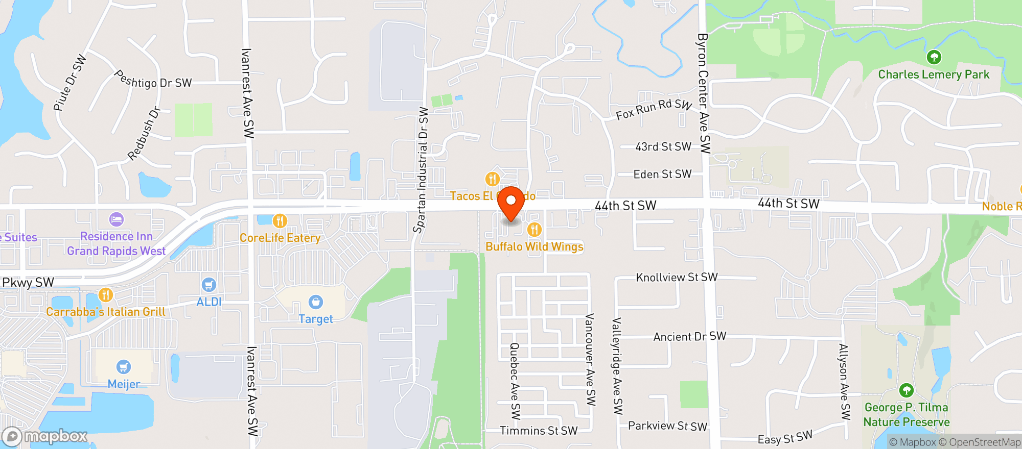 Map showing D. SHULER'S FINE WINE AND SPIRITS