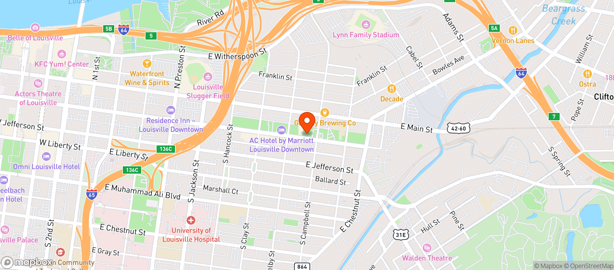 Map showing Grind Burger Kitchen